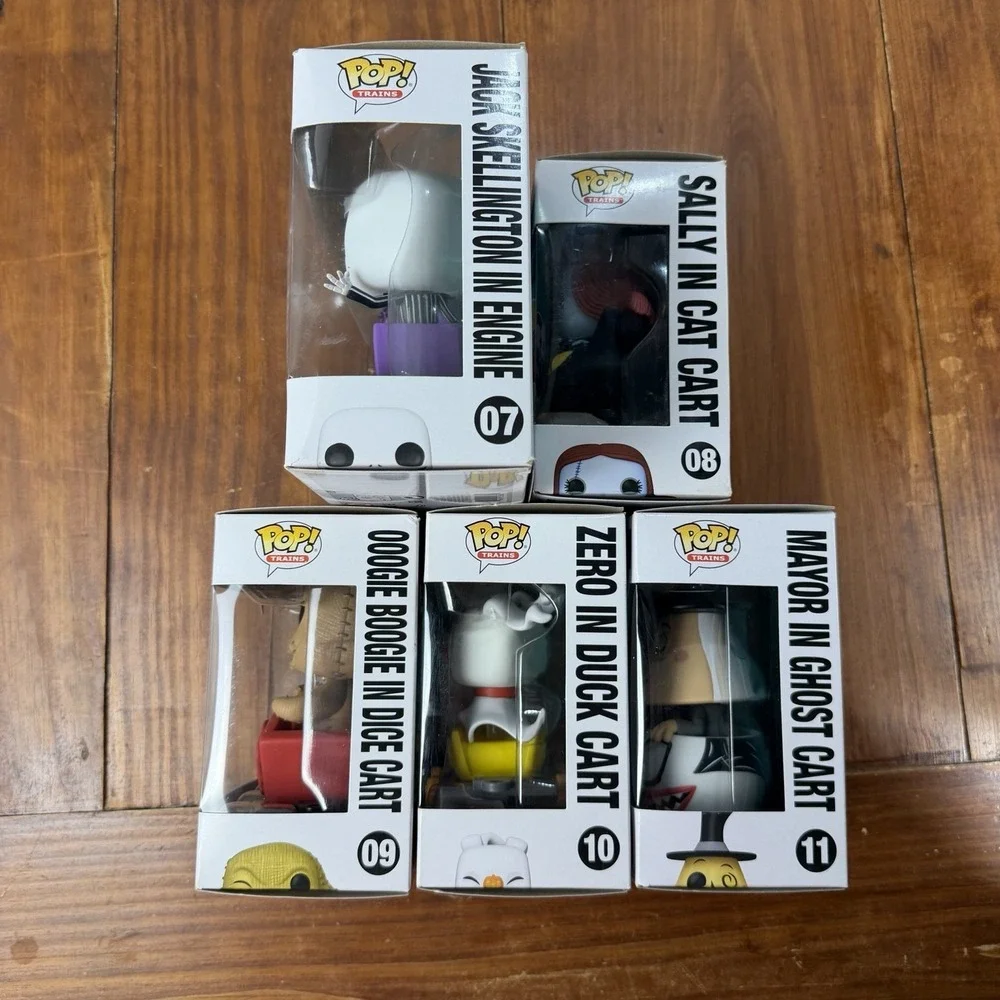 Disney Nightmare Before Christmas Funko Pop Train Set Lot Jack Sally Box Wear